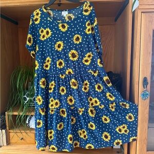 LuLaRoe Blue Sunflower Dress